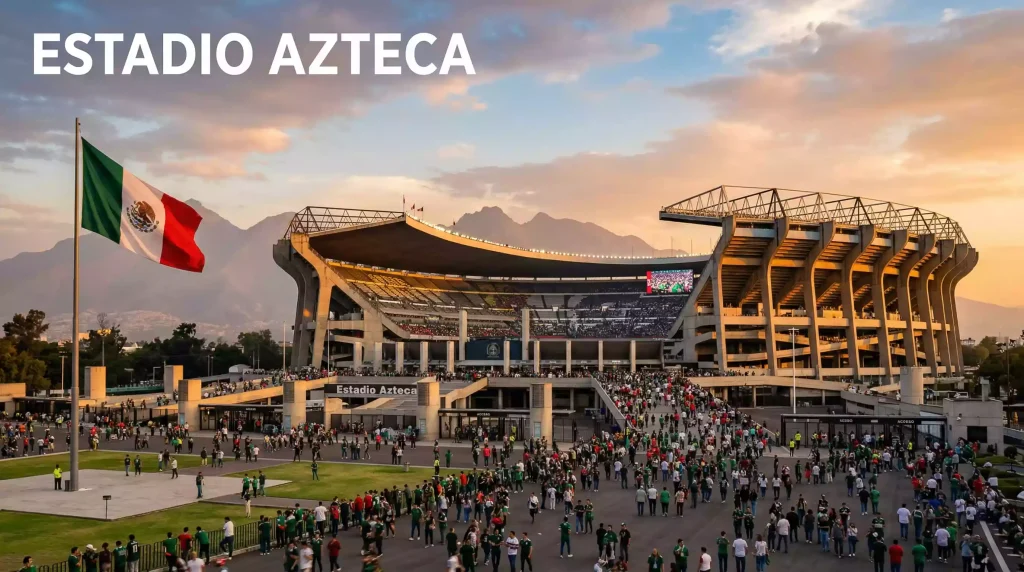 Estadio Azteca in Mexico City hosting the FIFA World Cup 2026 Opening Match on June 11
