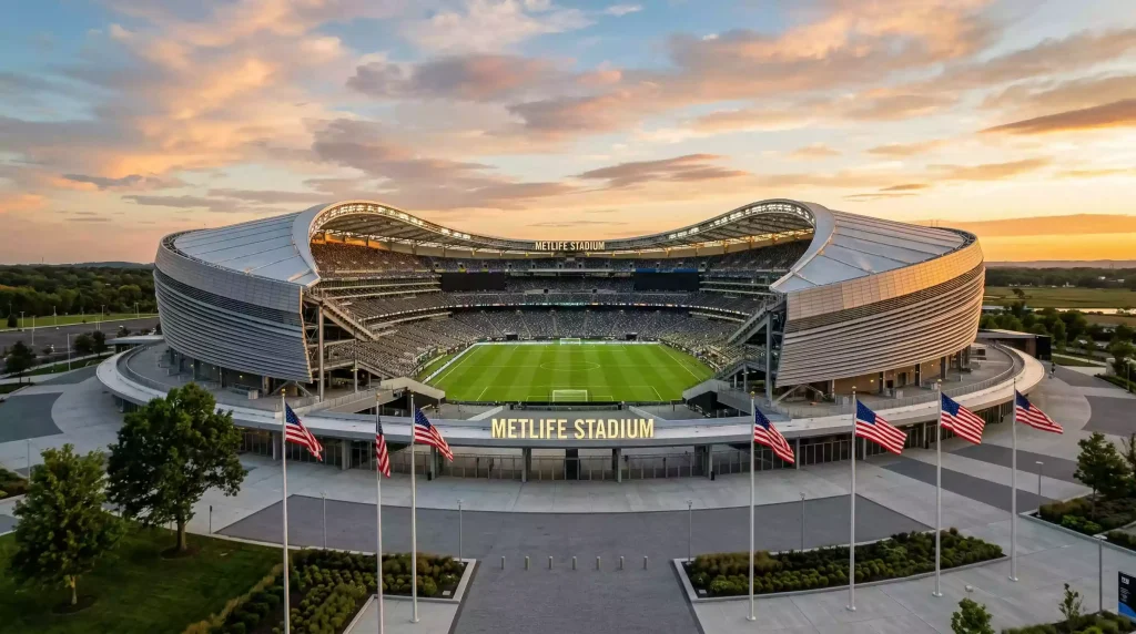 MetLife Stadium in East Rutherford New Jersey hosting the FIFA World Cup 2026 Final on July 19